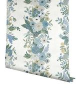 Wallpaper Garden Party Trellis Wallpaper // White & Blue 