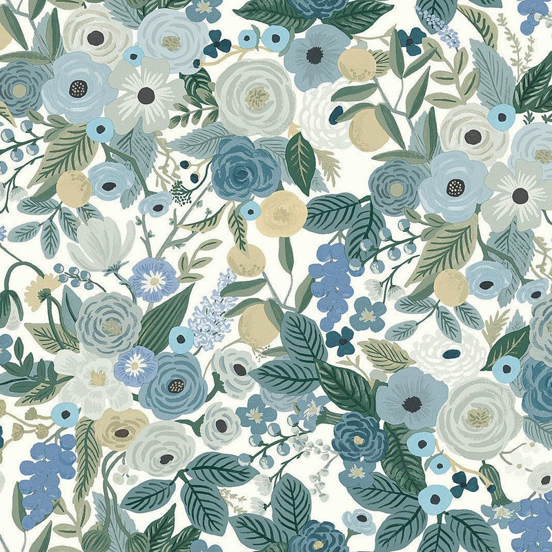 Wallpaper Garden Party Wallpaper Sample // Blue 8 x 10 