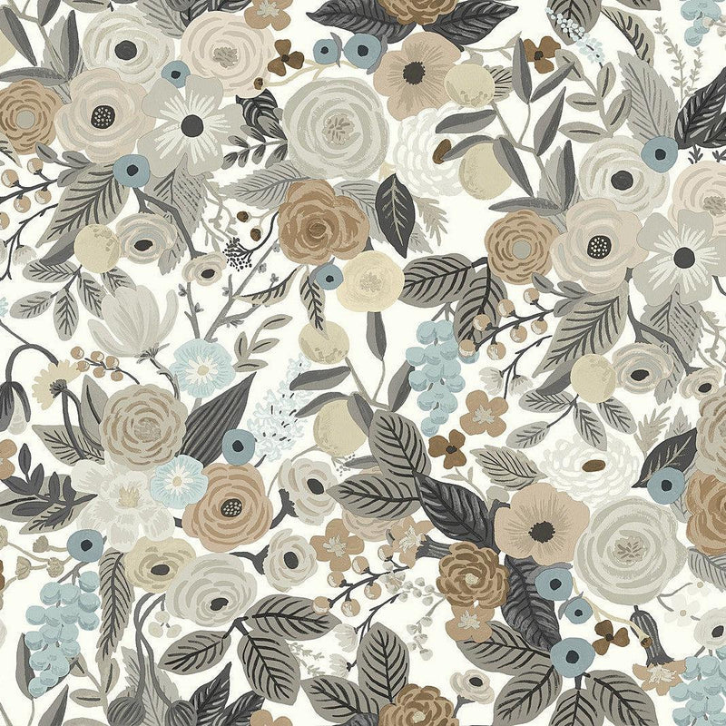 Wallpaper Garden Party Wallpaper Sample // Brown & Beige 8 x 10 