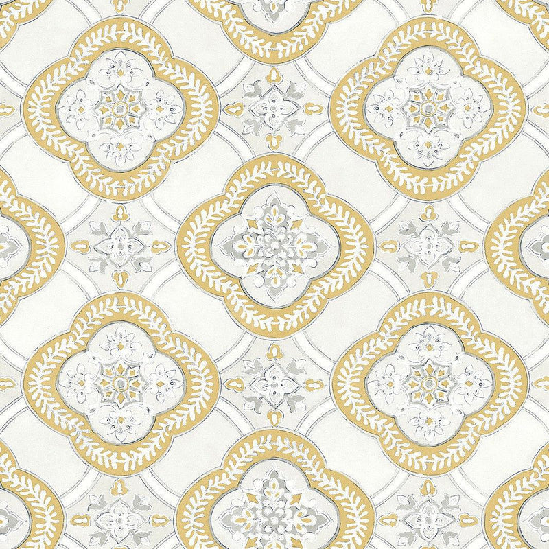 Wallpaper Garden Trellis Wallpaper Sample // Ochre 8 x 10 