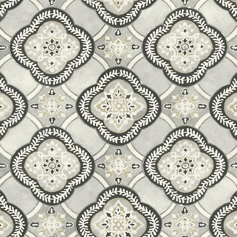 Wallpaper Garden Trellis Wallpaper Sample // Onyx 8 x 10 