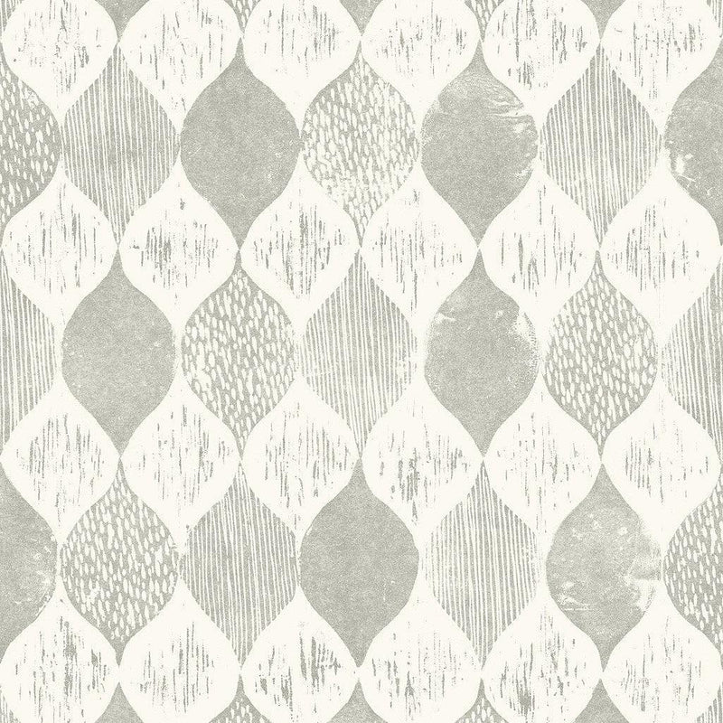 Wallpaper Garden Trowel Woodblock Print Wallpaper Sample // Grey 8 x 10 