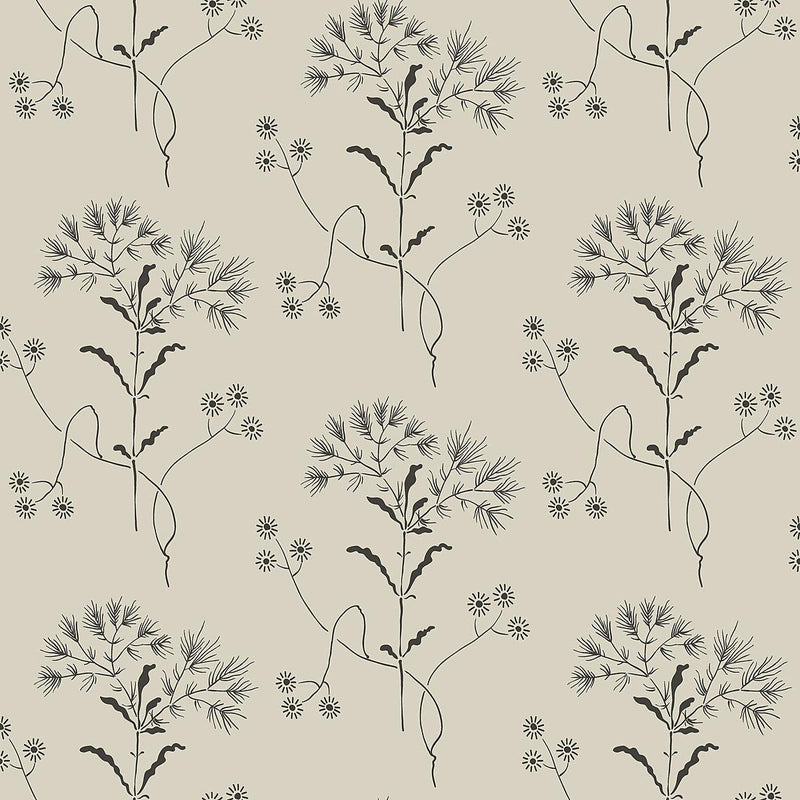 Wallpaper Gatherings Wallpaper Sample // White & Taupe 8 x 10 