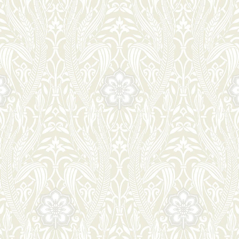 Wallpaper Gatsby Damask Peel & Stick Wallpaper Sample // Beige 8 x 10 