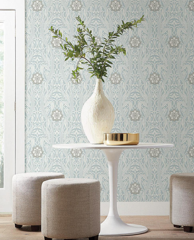 Wallpaper Gatsby Damask Wallpaper // Blue 