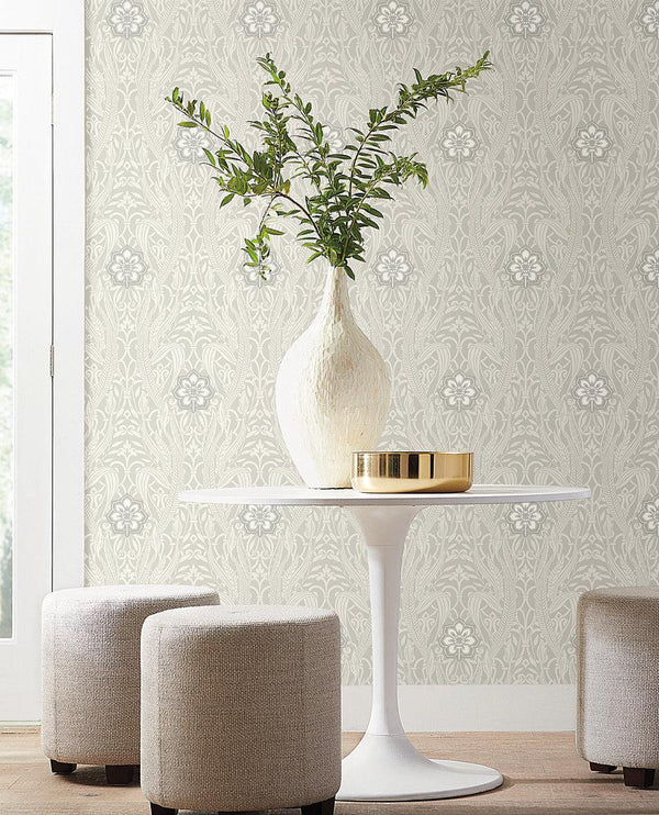 Wallpaper Gatsby Damask Wallpaper // Grey 