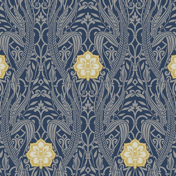 Wallpaper Gatsby Damask Wallpaper // Navy 