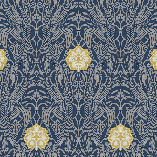 Wallpaper Gatsby Damask Wallpaper // Navy 