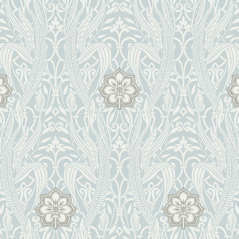 Wallpaper Gatsby Damask Wallpaper Sample // Blue 8 x 10 