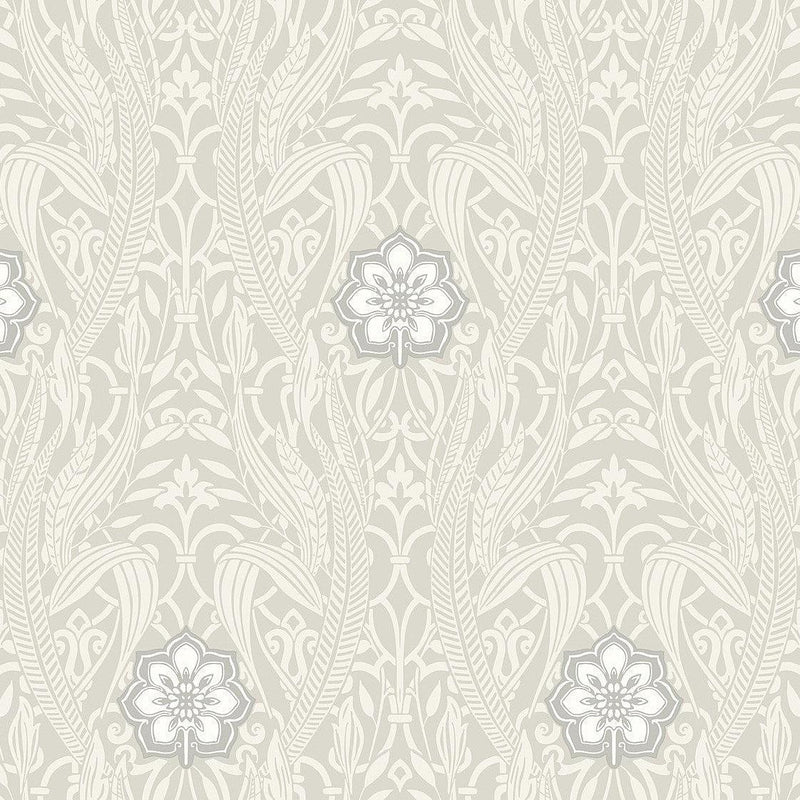Wallpaper Gatsby Damask Wallpaper Sample // Grey 8 x 10 