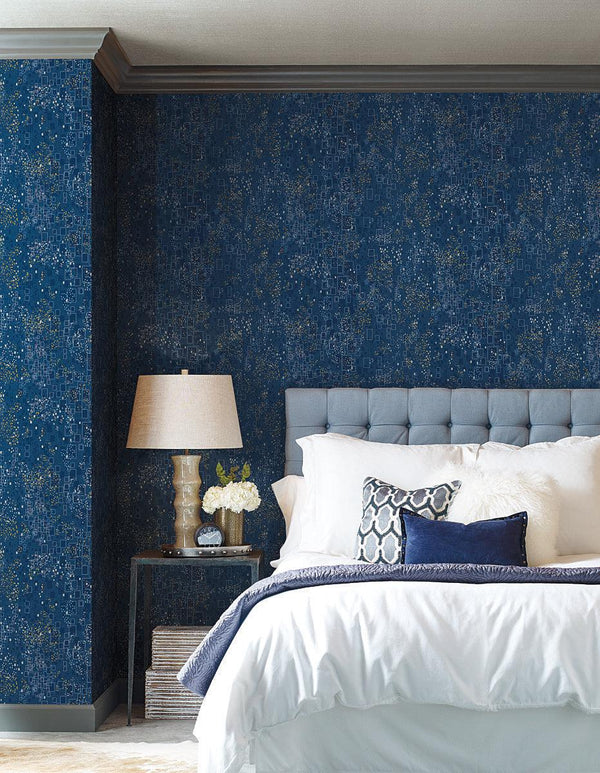 Wallpaper Gilded Confetti Wallpaper // Navy 