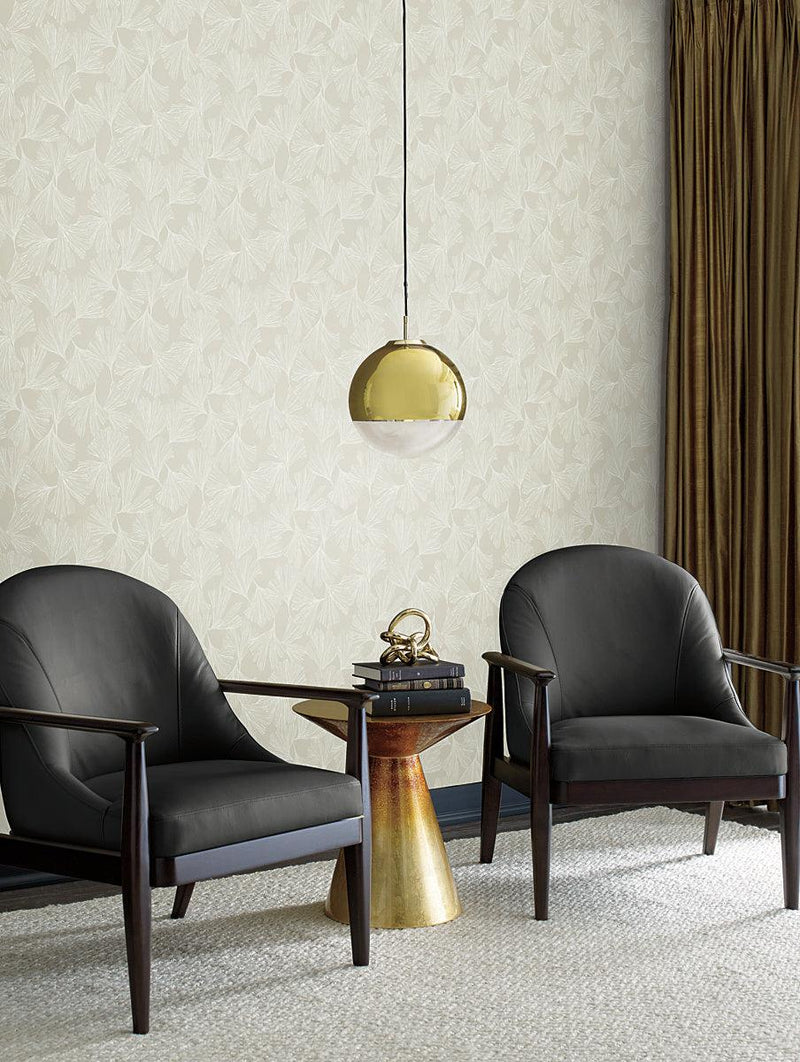 Wallpaper Gingko Toss Wallpaper // Cream 