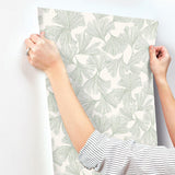 Wallpaper Gingko Toss Wallpaper // Green 