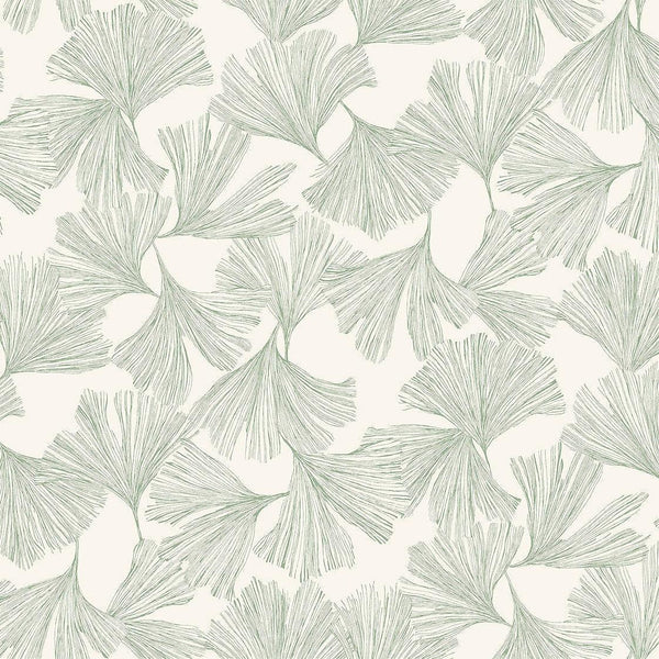 Wallpaper Gingko Toss Wallpaper // Green 