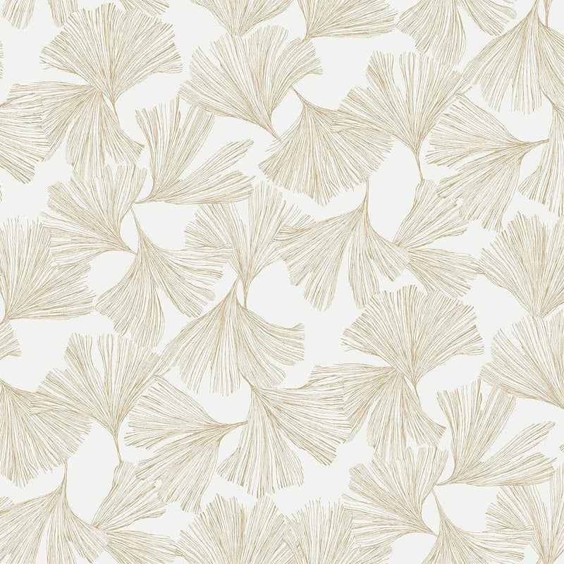 Wallpaper Gingko Toss Wallpaper Sample // Gold 8 x 10 