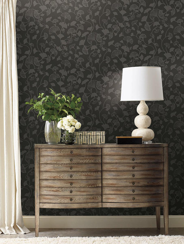 Wallpaper Gingko Trail Wallpaper // Black 