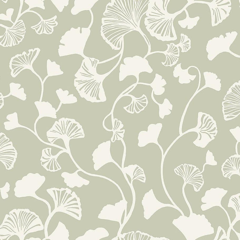 Wallpaper Gingko Trail Wallpaper Sample // Green 8 x 10 