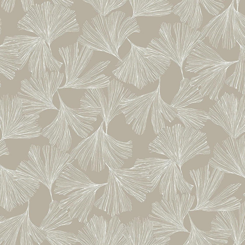 Wallpaper Ginkgo Toss Wallpaper Sample // Silver 8 x 10 