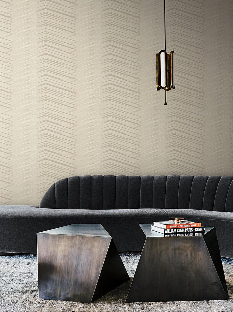 Wallpaper Glistening Chevron Wallpaper // Blonde 