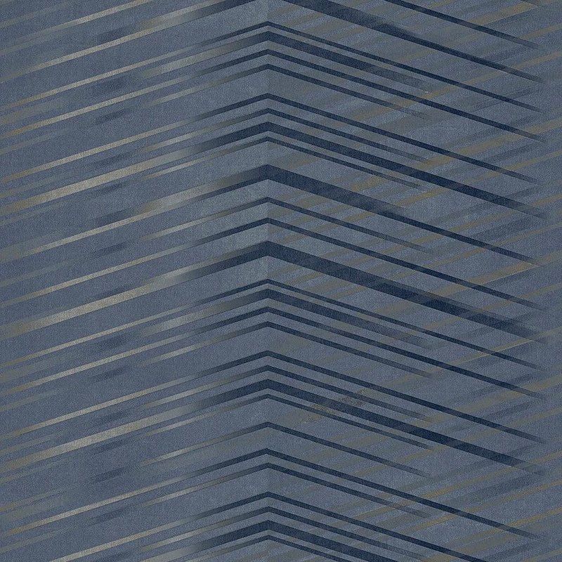 Wallpaper Glistening Chevron Wallpaper Sample // Navy 8 x 10 