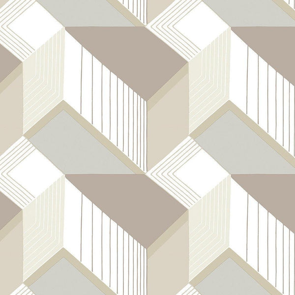 Wallpaper Graphic Geo Blocks Wallpaper // White & Cream 