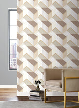 Wallpaper Graphic Geo Blocks Wallpaper // White & Cream 
