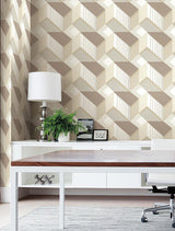 Wallpaper Graphic Geo Blocks Wallpaper // White & Cream 