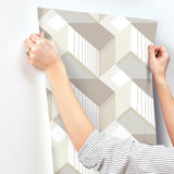 Wallpaper Graphic Geo Blocks Wallpaper // White & Cream 