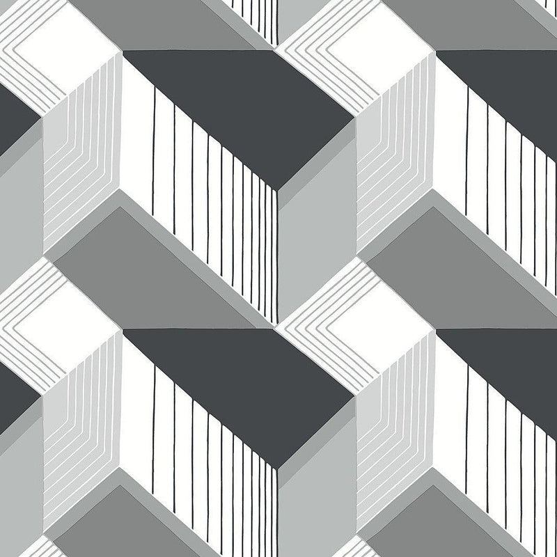 Wallpaper Graphic Geo Wallpaper Sample // Black & White 8 x 10 