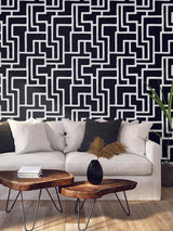 Wallpaper Graphic Polyomino Wallpaper // Black & White 