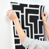 Wallpaper Graphic Polyomino Wallpaper // Black & White 