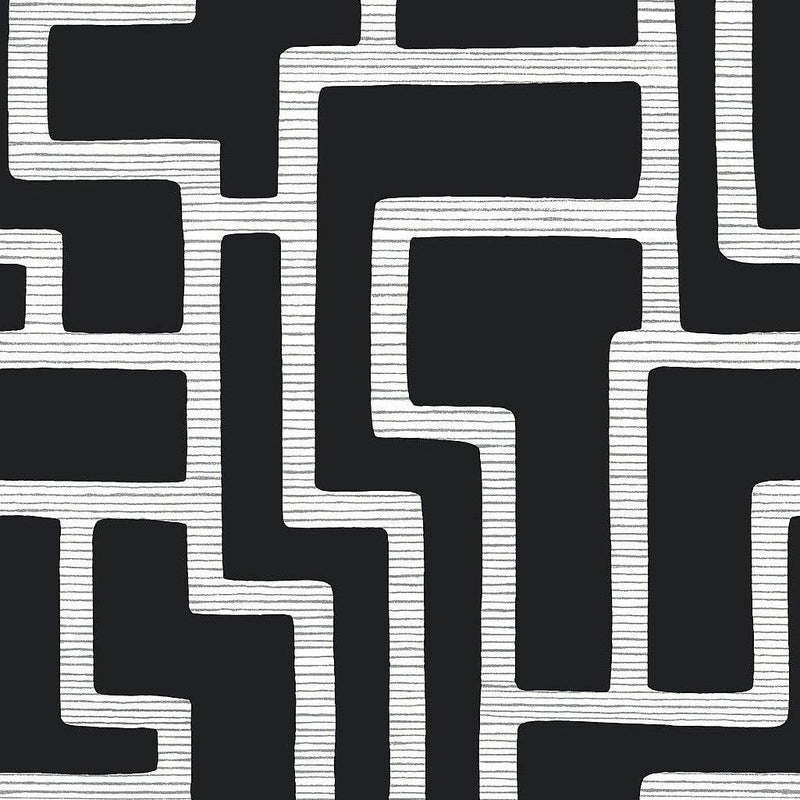 Wallpaper Graphic Polyomino Wallpaper // Black & White 