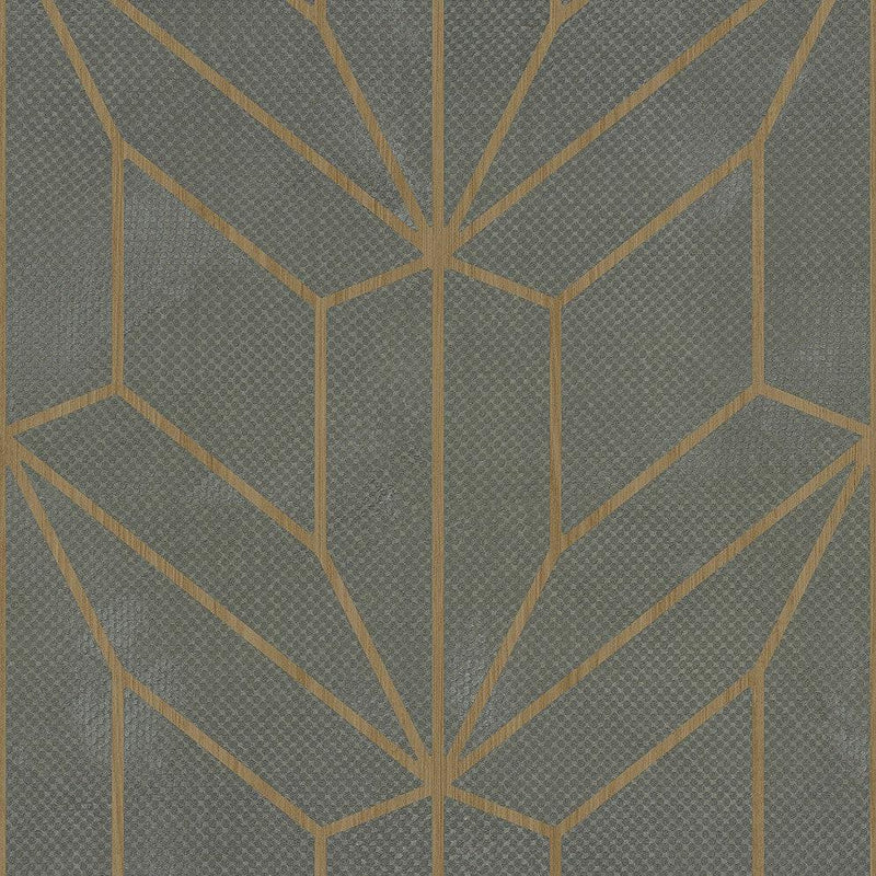 Wallpaper Hammered Diamond Inlay Wallpaper // Grey & Wood 