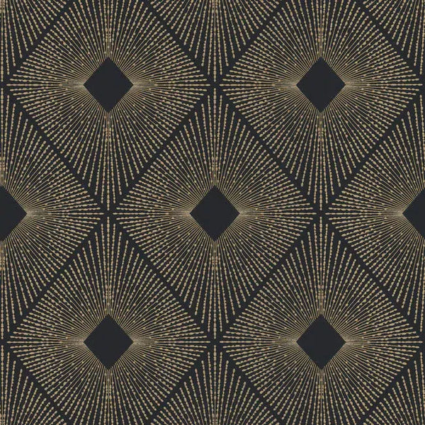 Wallpaper Harlowe Wallpaper // Black & Gold 