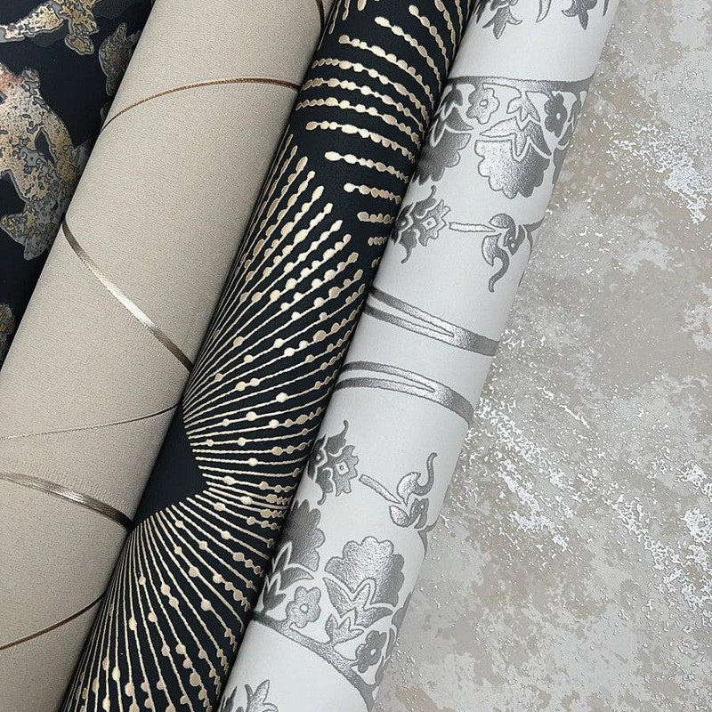 Wallpaper Harlowe Wallpaper Sample // Khaki & Gold 8 x 10 