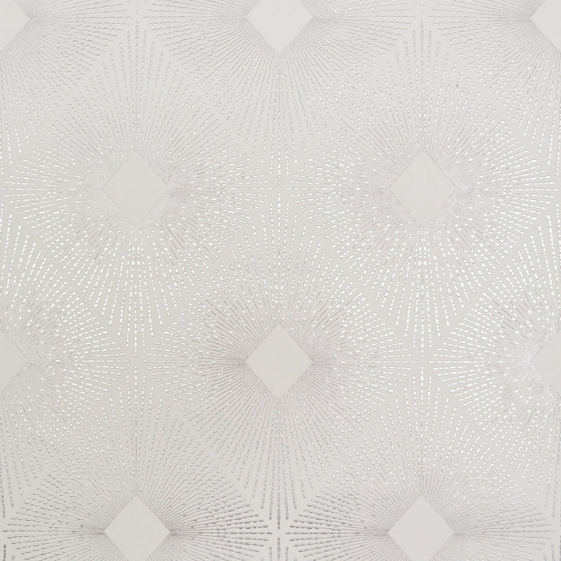 Wallpaper Harlowe Wallpaper Sample // White & Silver 8 x 10 