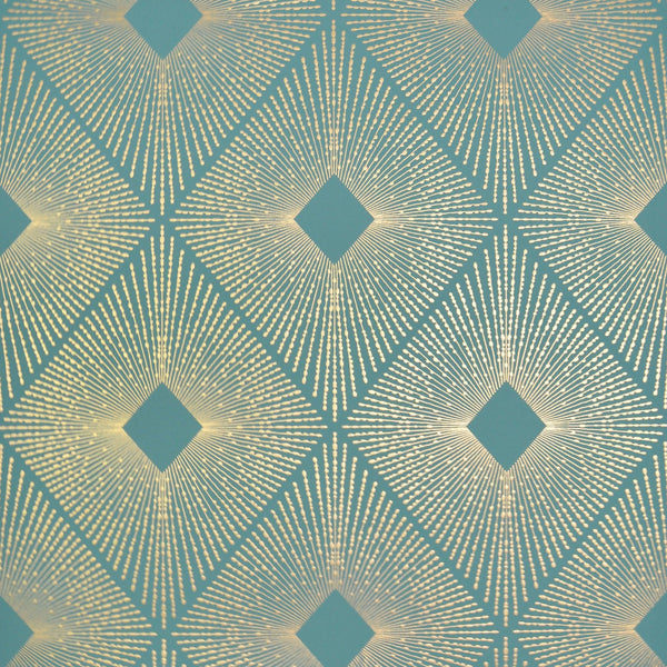 Wallpaper Harlowe Wallpaper // Teal & Gold 