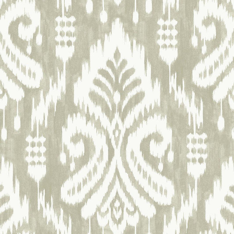Wallpaper Hawthorne Ikat Peel & Stick Wallpaper Sample // Off White 8 x 10 
