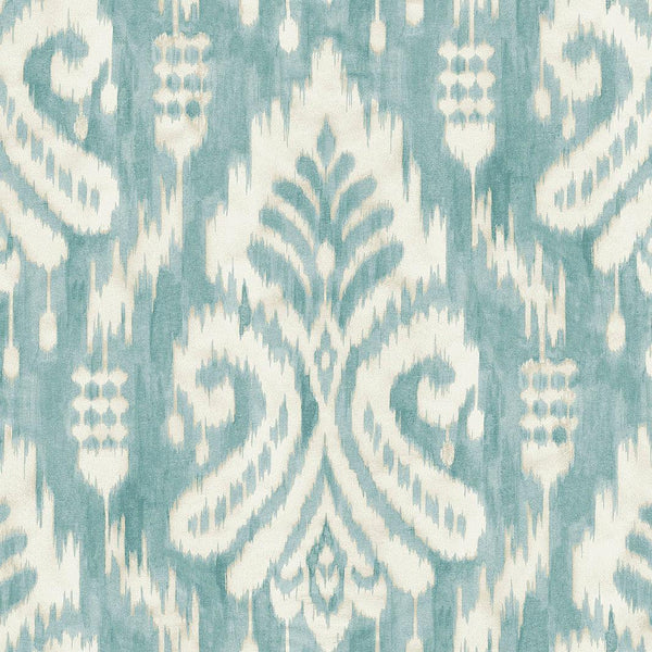 Wallpaper Hawthorne Ikat Wallpaper // Aqua 