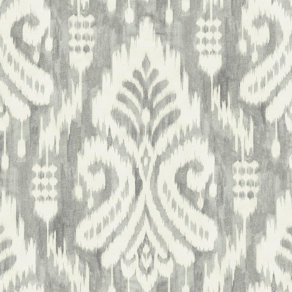 Wallpaper Hawthorne Ikat Wallpaper // Grey 