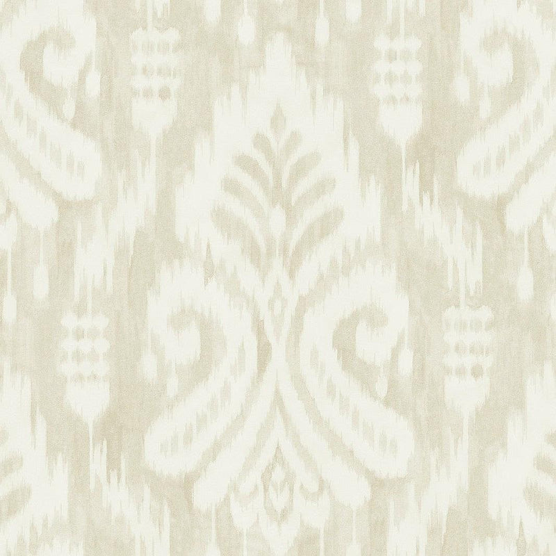 Wallpaper Hawthorne Ikat Wallpaper Sample // Beige 8 x 10 