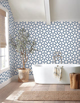 Wallpaper Hedgerow Trellis Peel & Stick Wallpaper // Navy 