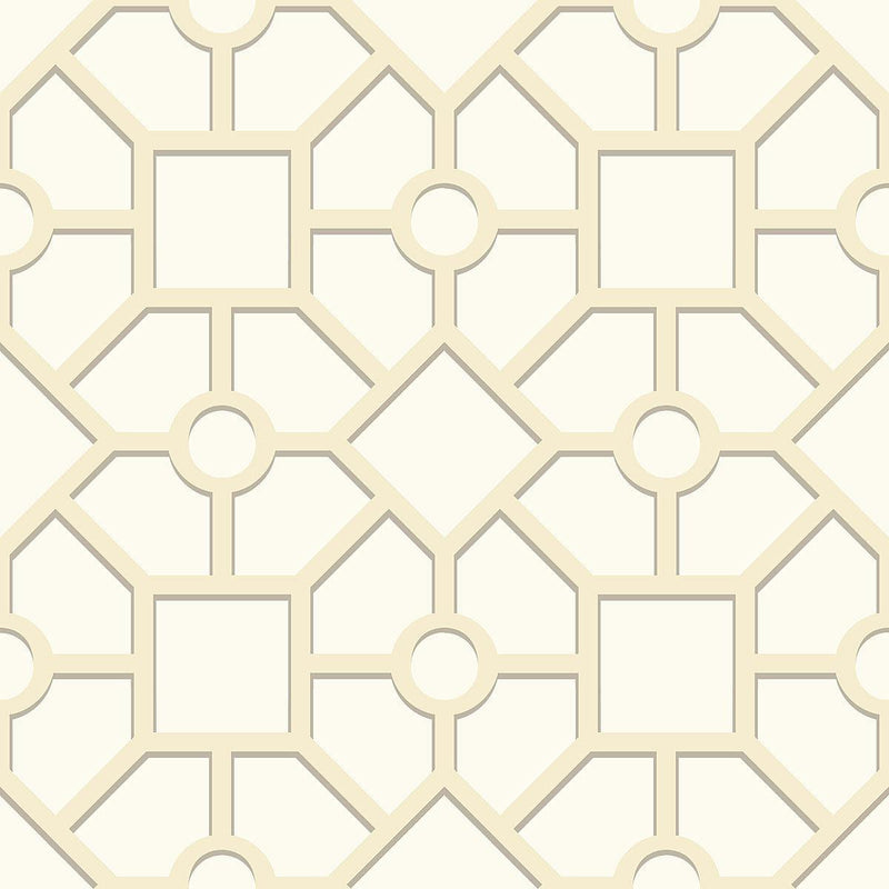 Wallpaper Hedgerow Trellis Wallpaper Sample // Beige 8 x 10 
