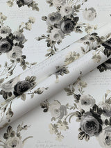 Wallpaper Heirloom Rose Wallpaper // Grey & White 