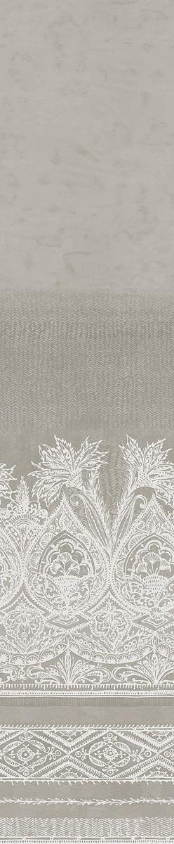 Wallpaper Henna Wall Mural Sample // White & Grey 8 x 10 
