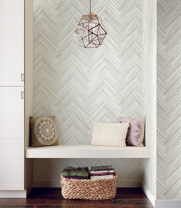 Wallpaper Hermosa Herringbone Peel & Stick Wallpaper // Beige 
