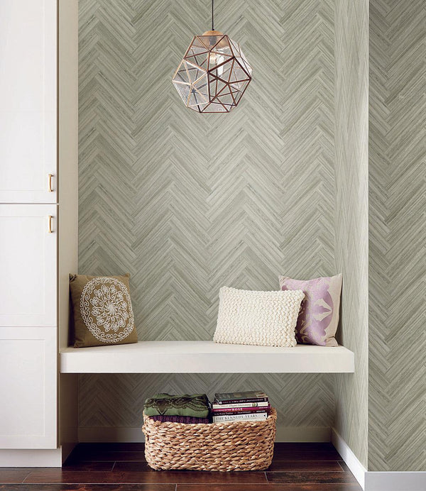 Wallpaper Hermosa Herringbone Peel & Stick Wallpaper // Brown 