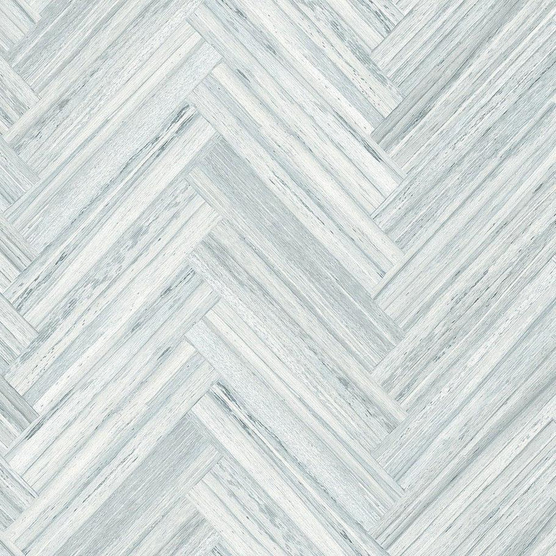 Wallpaper Hermosa Herringbone Peel & Stick Wallpaper Sample // Blue 8 x 10 