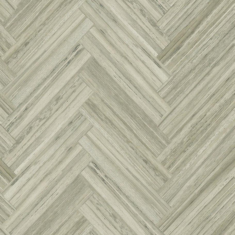 Wallpaper Hermosa Herringbone Peel & Stick Wallpaper Sample // Brown 8 x 10 