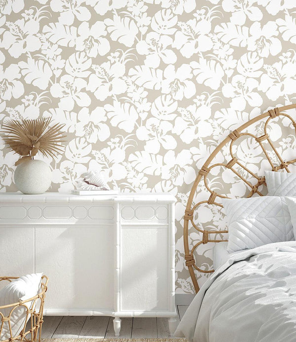 Wallpaper Hibiscus Arboretum Peel & Stick Wallpaper // Off White 